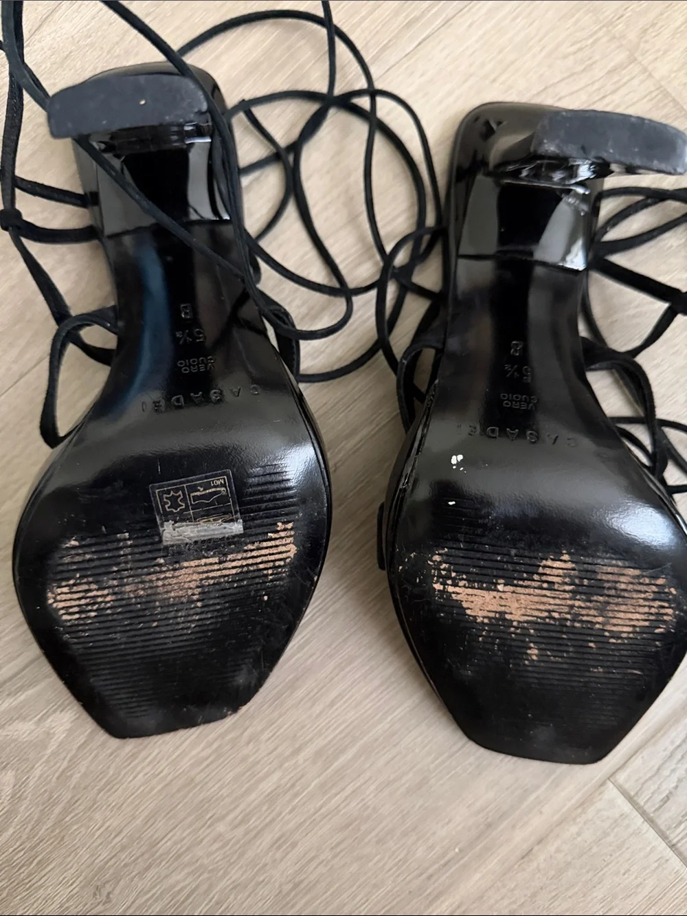 Casadei Black Suede Lace-Up Square Toe Heels